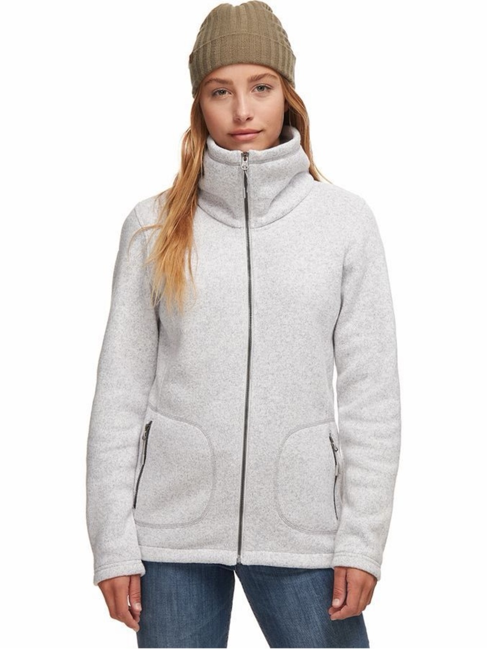 Stoic Gray Plush Fleece Zip Jacket | Size XS